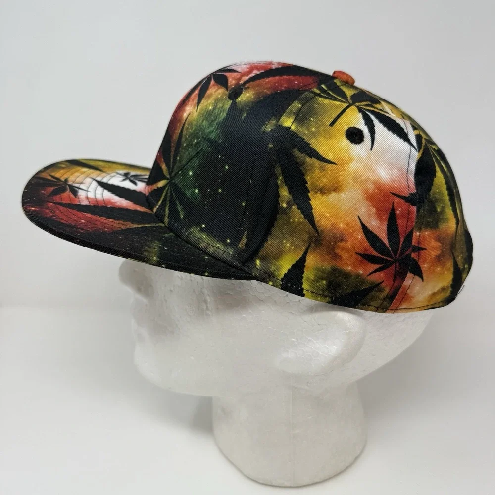 NWT‎ Oddities 3000 Rastafarian Weed Leaf Adjustable Snapback Hat Cap Bob Marley